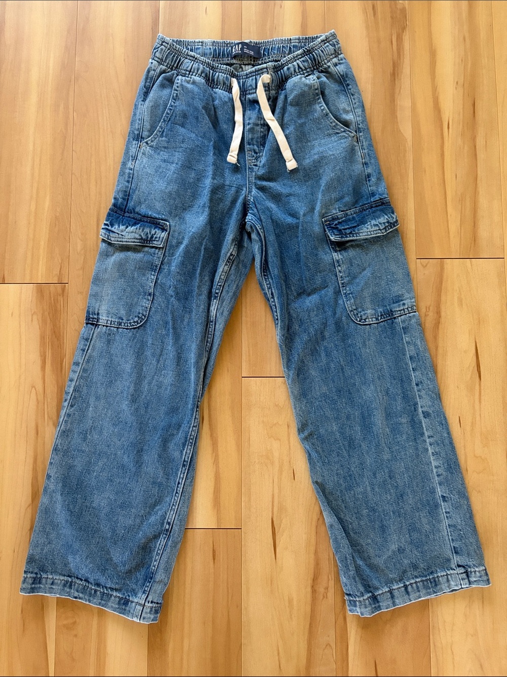 GAP XS Women’s Denim High-Rise Wide-Leg Jeans - Blue. 27” Inseam